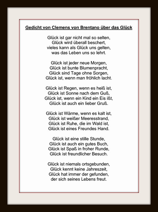 Über das glück gedichte Zitate &