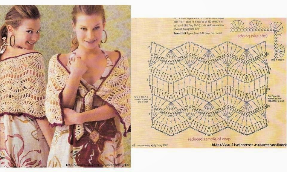 Chal tejido al crochet - con patrones