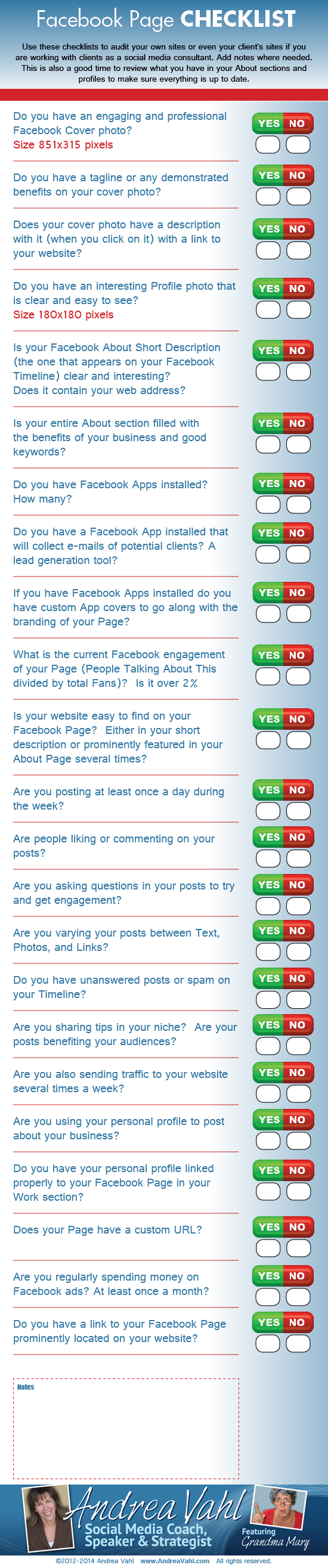 Facebook Checklist For #SocialMedia Marketers #infographic