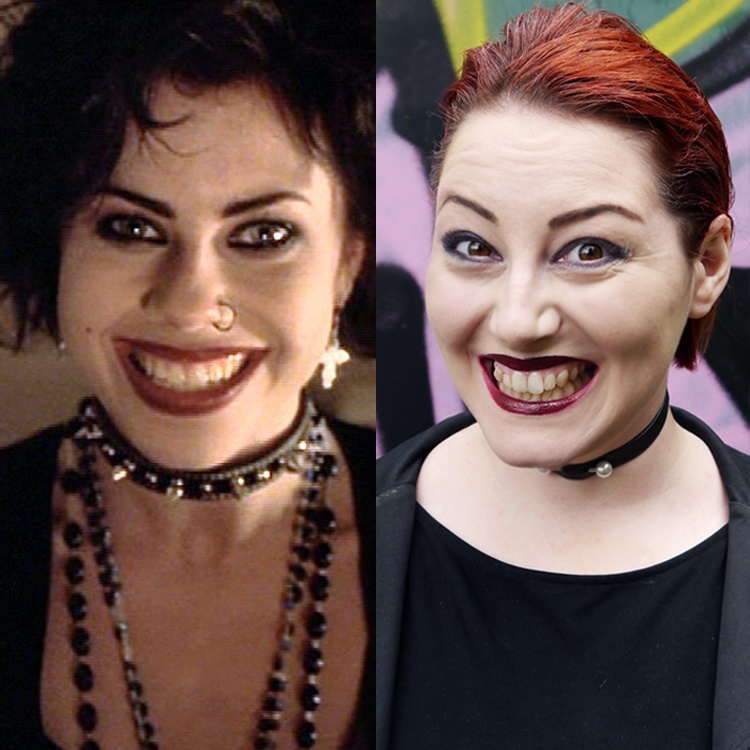 Nancy Downs crazy The Craft grin Scottish blogger Helen from Wardrobe Conversations dresses up as Nancy from 90s film The Craft for Halloween