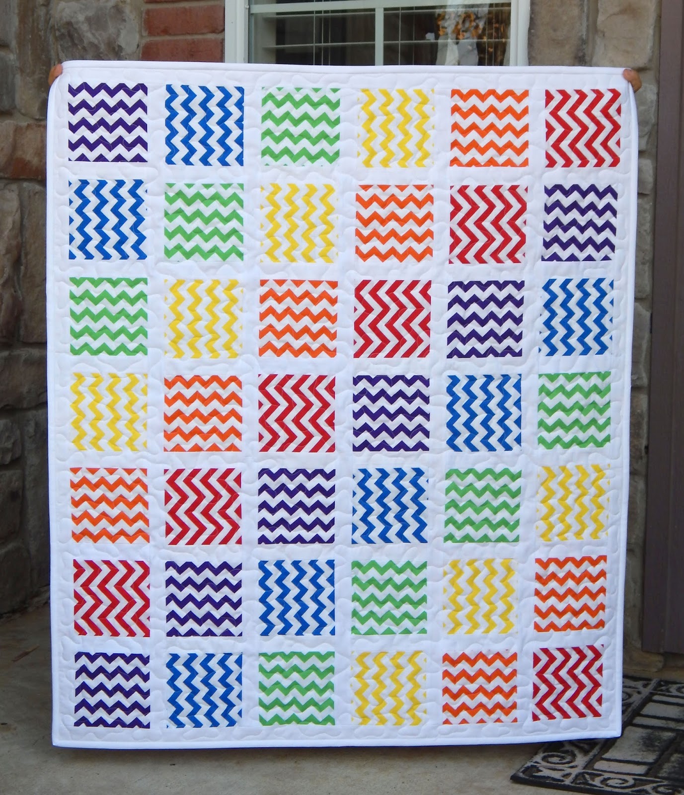The Fleming's Nine Rainbow Baby Zig Zag Quilt