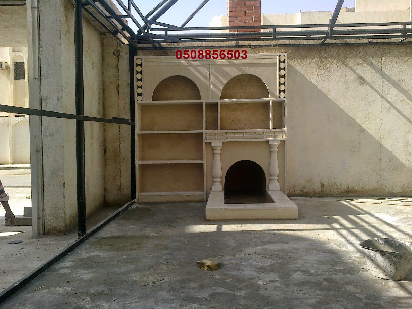 رد: تصاميمنا واعمالنا من صور وديكور مشبات رخام ومدافئ الغاز