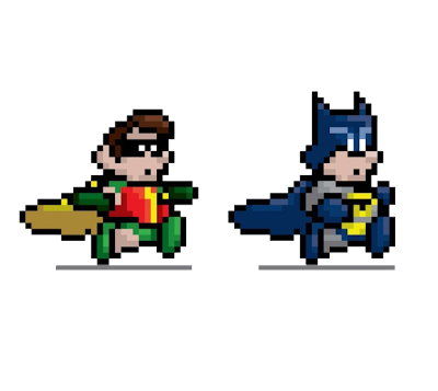 Batman and Robin Pixel art