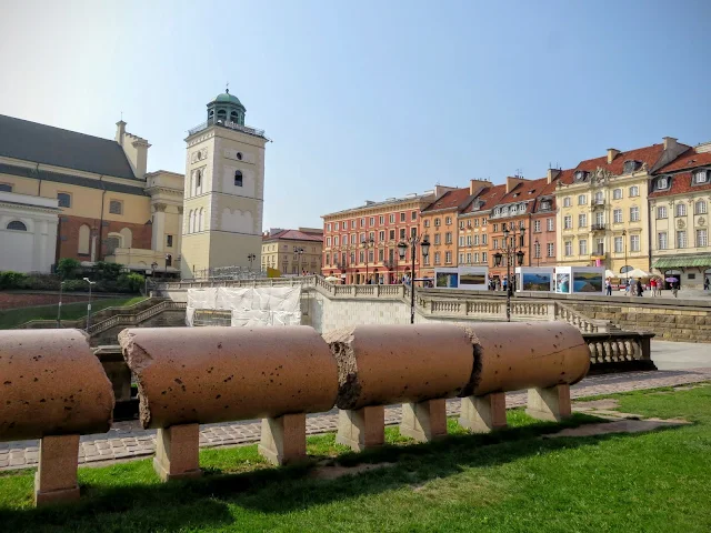 Remnants of the original Sigismund's Column in Warsaw, Poland