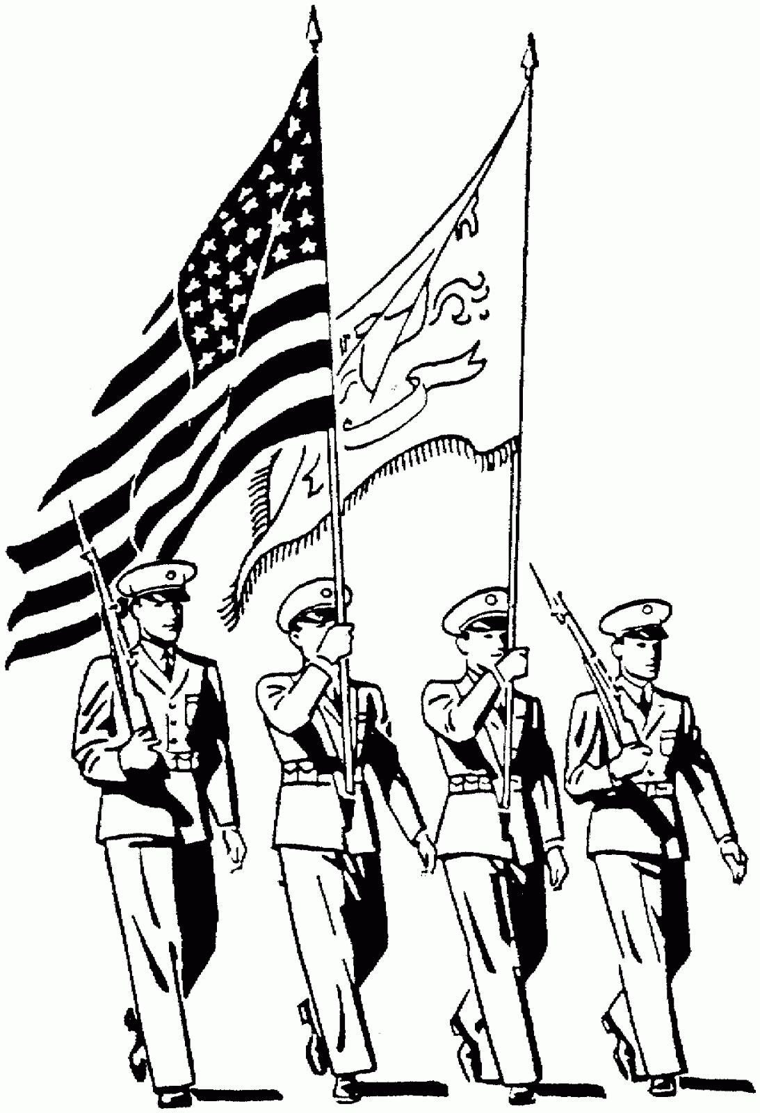 World War II in Pictures Veterans Day Coloring Pages