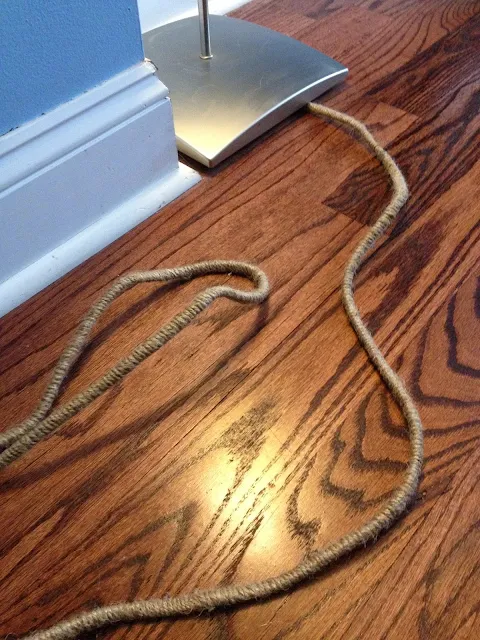 lamp cord wrapped in twine