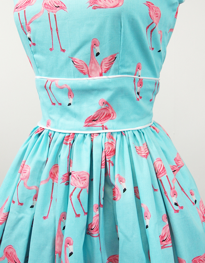 Alexandra King Vintage Inspired Clothing. Pink Flamingos Dress