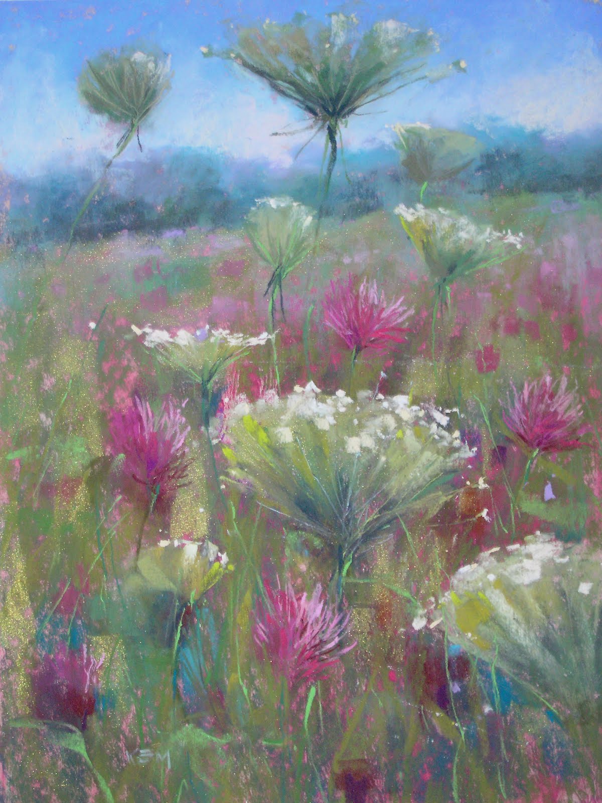 Painting My World Meadow Bouquet 12 x16 pastel