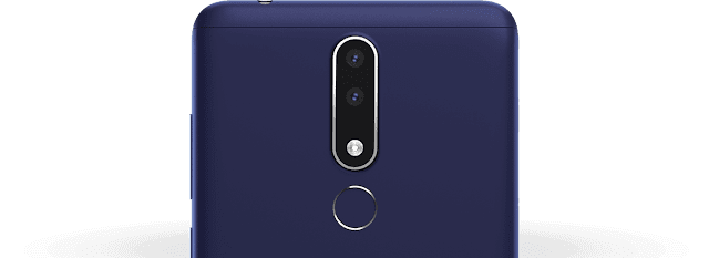 Nokia 3.1 plus back Tempered Blue
