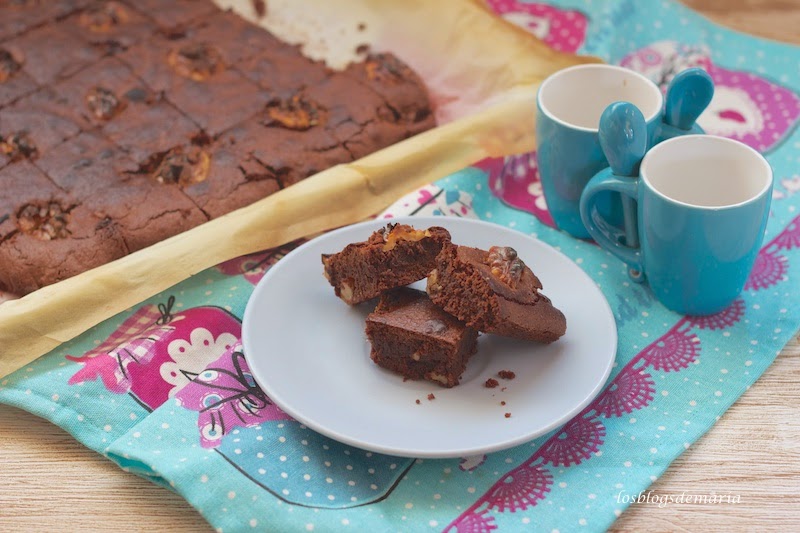 Brownie de chocolate y nueces, reto asaltablogs