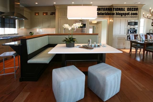 Ottoman and banquette, white banquette seating for modern interior