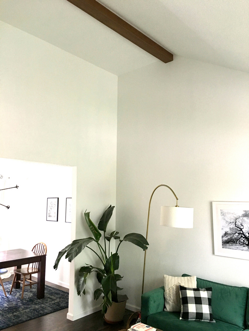 Our Faux Wood Beam In Our Vaulted Living Room Ceiling Create