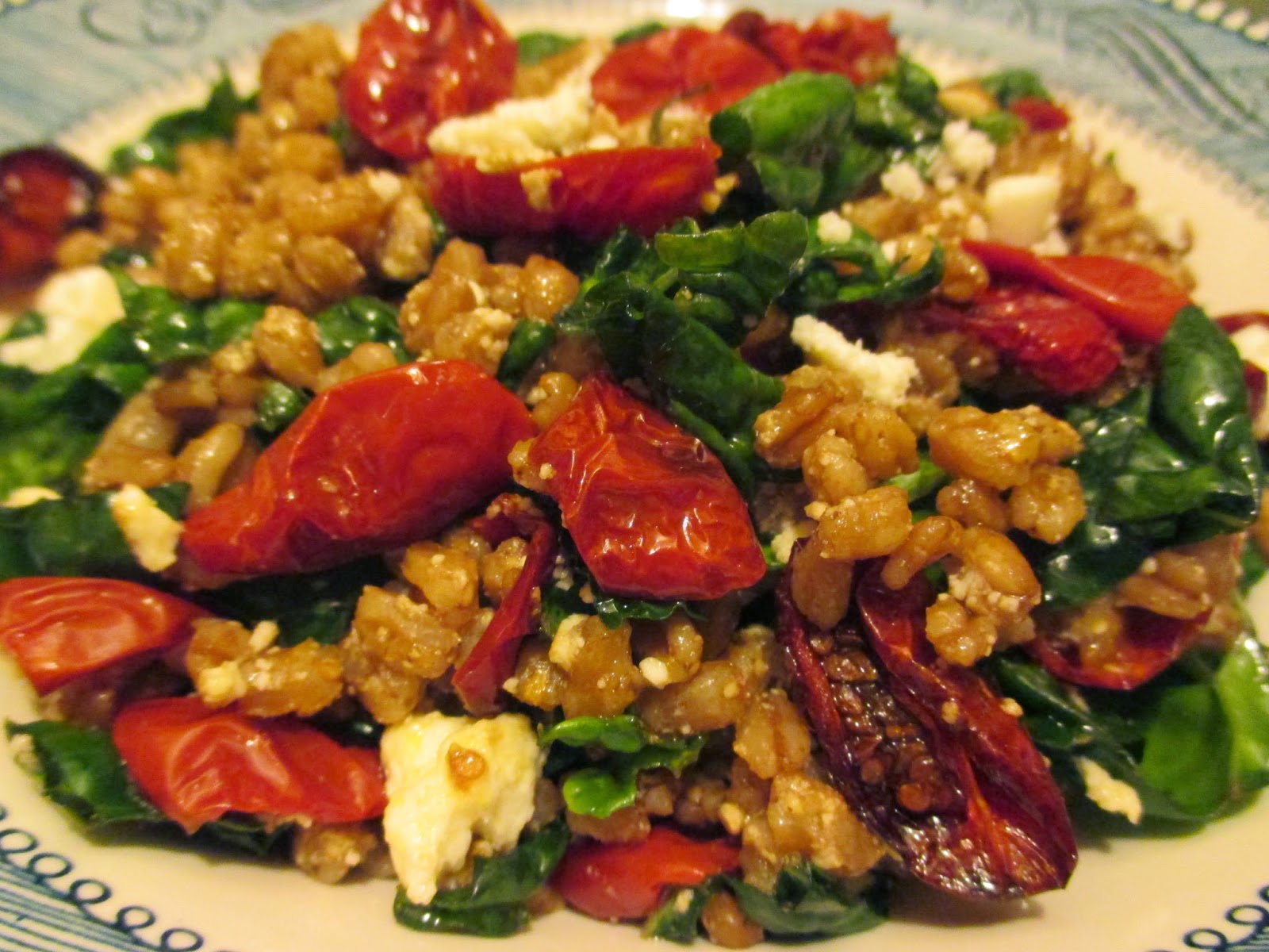 Bookcook ROASTED TOMATO, KALE, AND FARRO SALAD