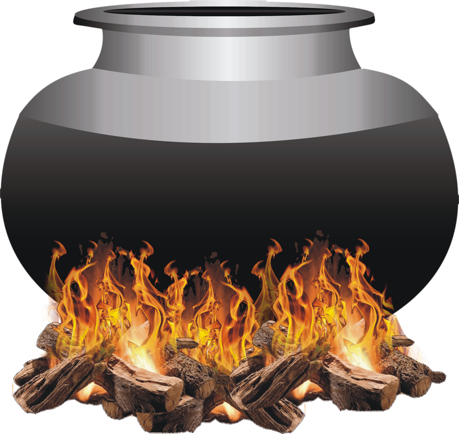 دیگ Deg (Big Cooking Pot) with Fire Burning Vector by Kashif Mir
