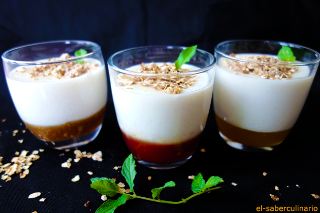 Crema de tapioca con avena caramelizada