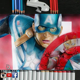 01-Captain-America-vs-Ironman-Dean-McCann-Superheroes-Villains-Monsters-and-Robot-Drawings-www-designstack-co