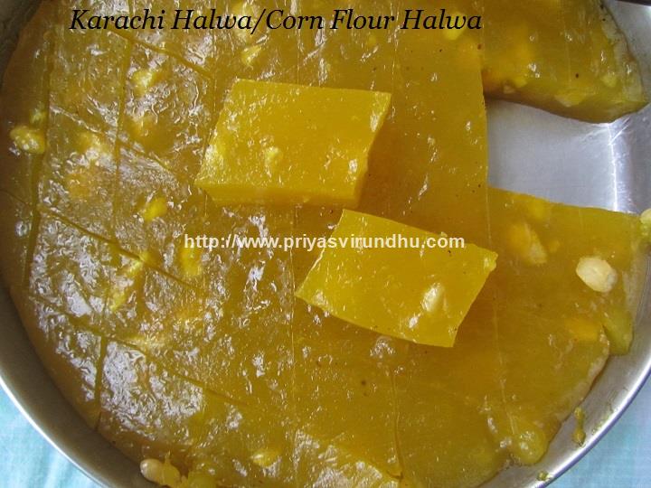 Priya's Virundhu Bombay Halwa Recipe/Karachi Halwa Recipe/Corn Flour