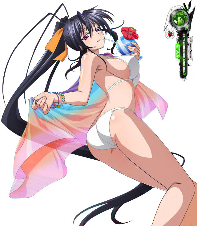 Highschool DxD:Himejima Akeno Hot Bikini Pareo Render(2vers) .