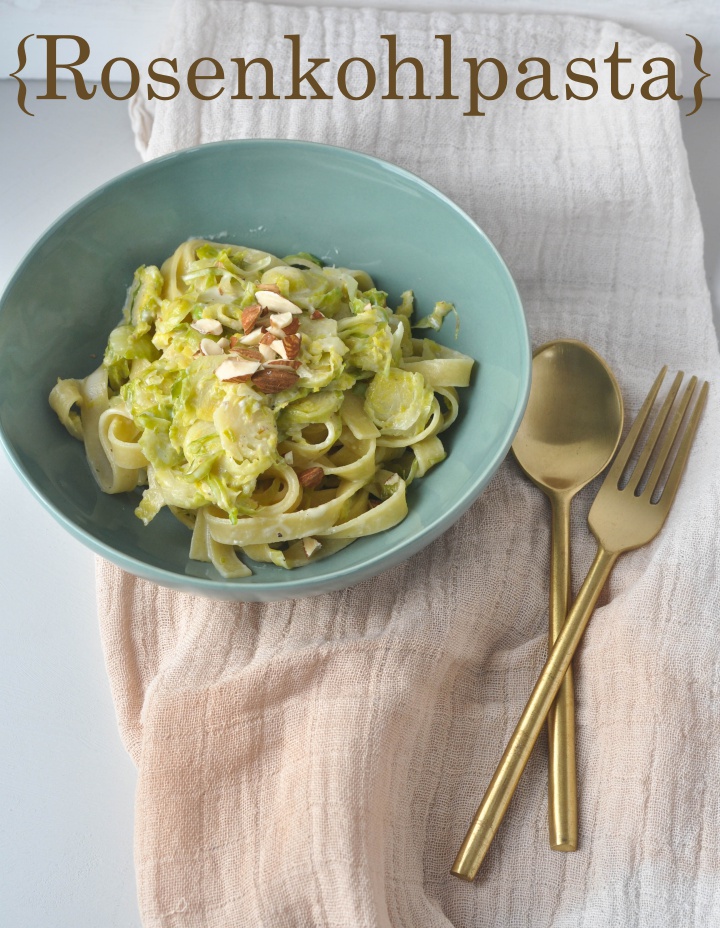 Creamy Pasta with Feta cheese and roasted Brussel Sprouts