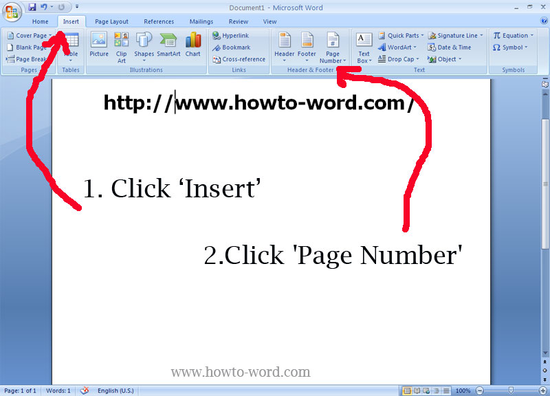 How to insert page number in word 2007 How to Word
