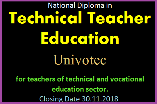 National Diploma in Technical Teacher Education - Univotec