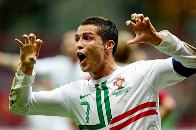 Cristiano Ronaldo celebrating his goal against Czech Republic at Euro 2012