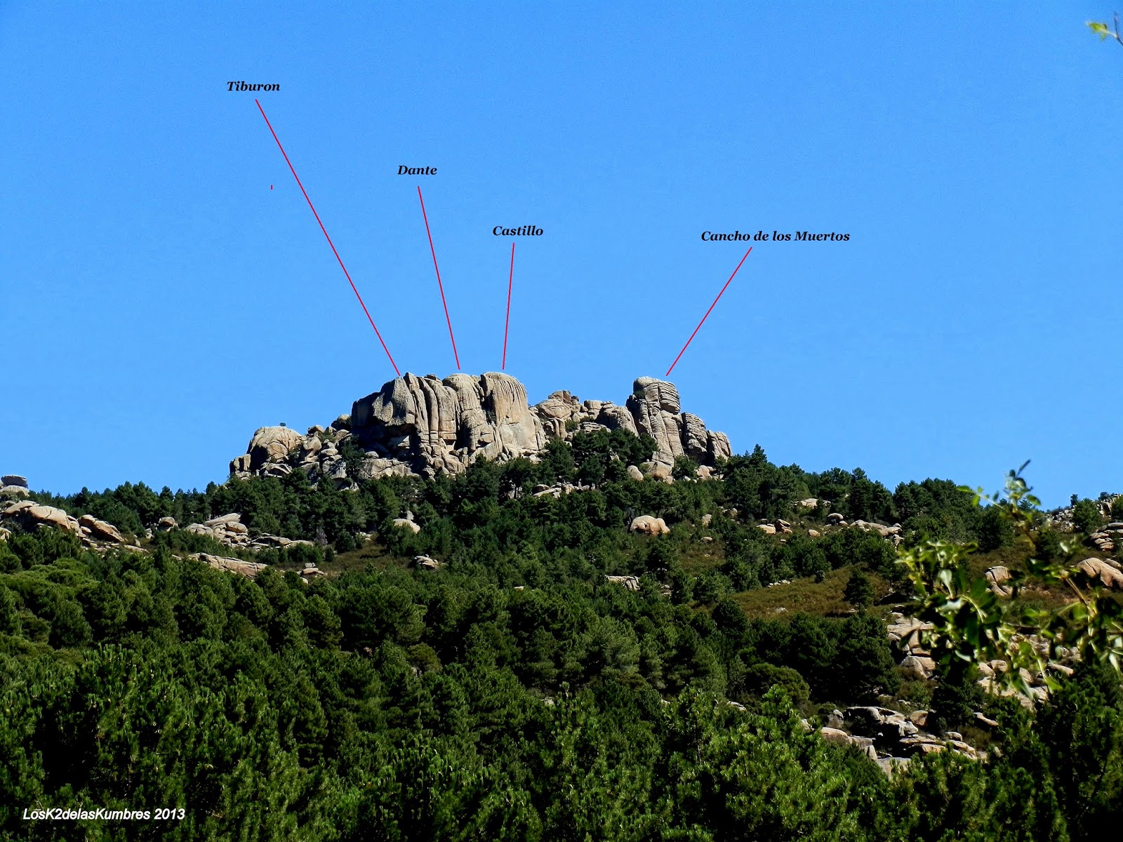 El Cancho de los Muertos, Rutas en la Pedriza