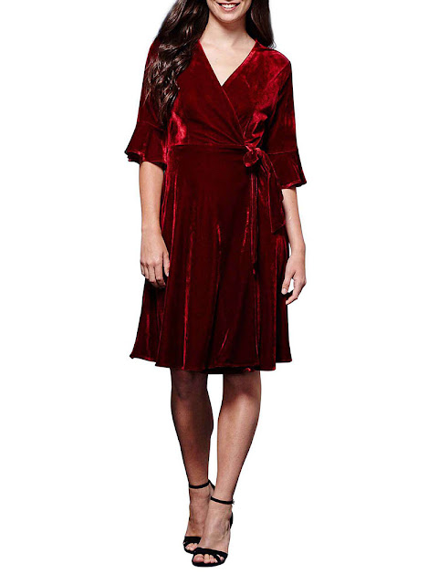 red velvet dress