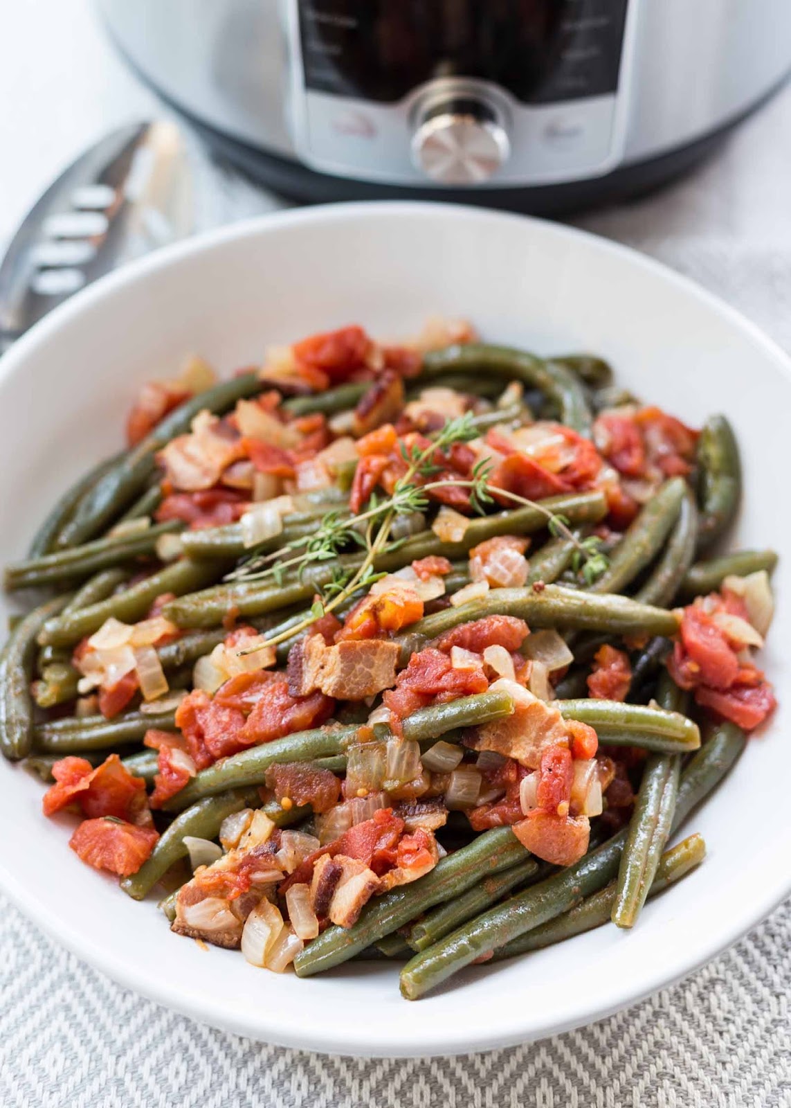 cooking the recipe Pressure Cooker Green Beans