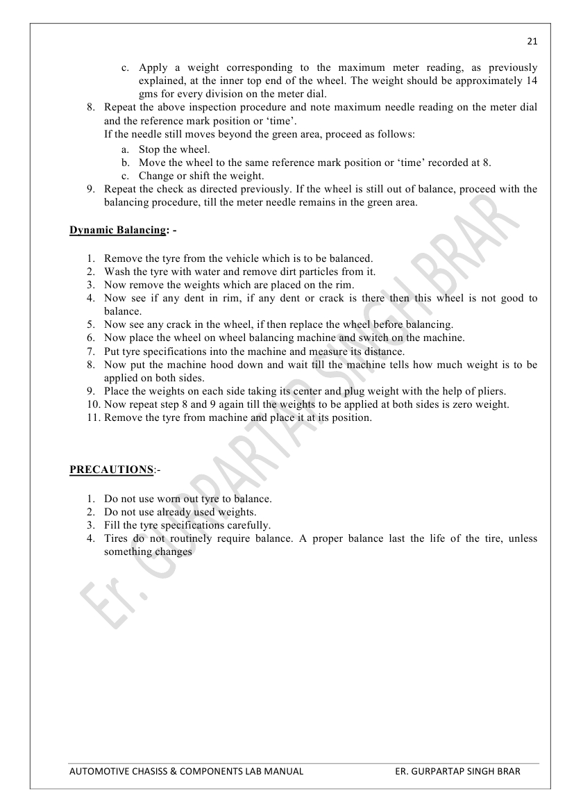 AUTOMOBILE/ MECHANICAL ENGG. AUTOMOBILE ENGG. 3RD SEM PRACTICAL NO. 6