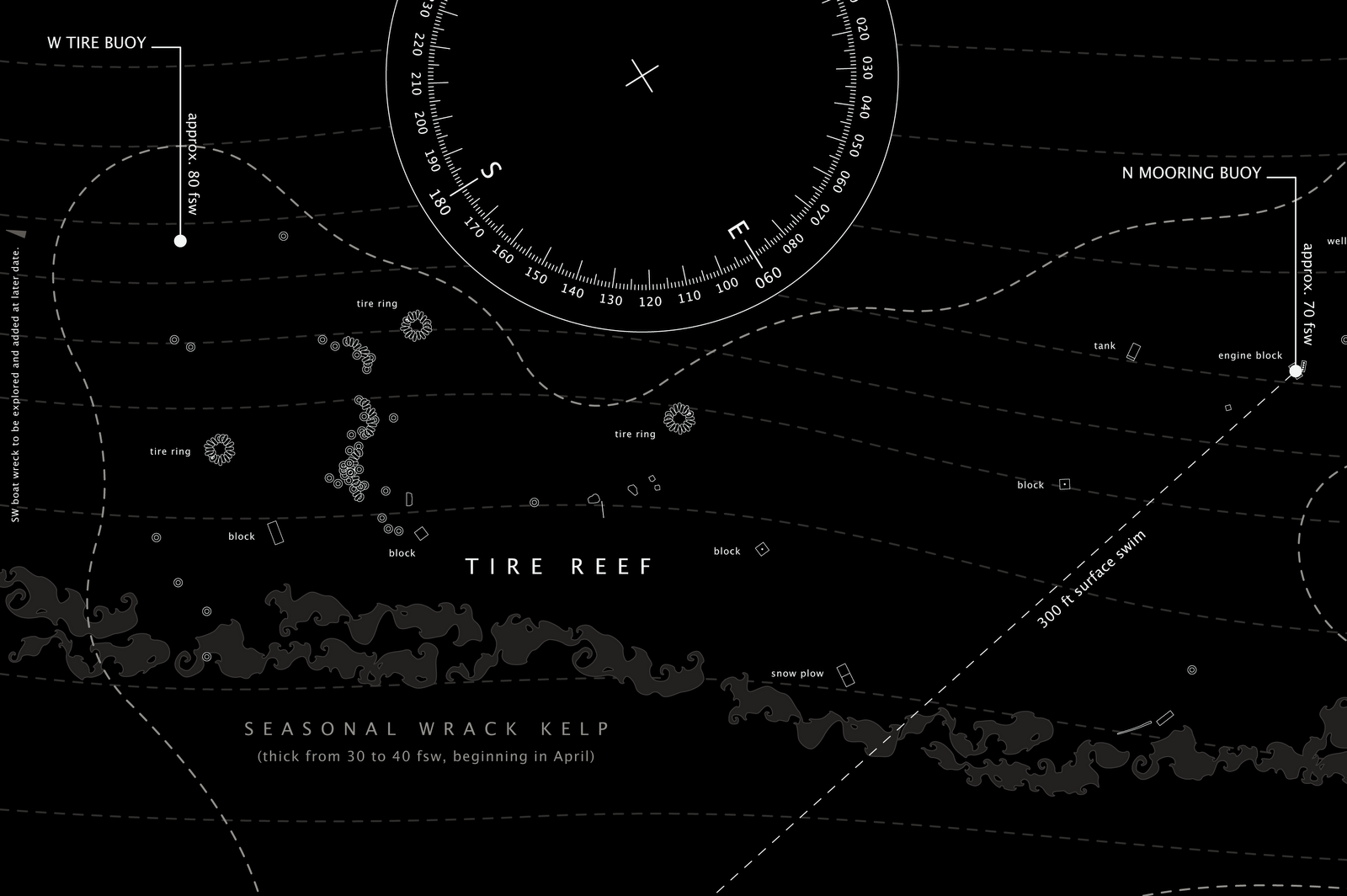 the surly diver Map Three Tree Point