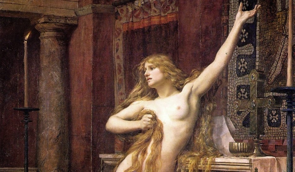 Charles William Mitchell - Hypatia, brutally murdered by a mob of monks inside a church, 1885 (detail) Charles William Mitchell - Hypatia, brutally murdered by a mob of monks inside a church, 1885 (detail)