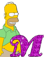 Abecedario con Homer Simpson en Diferentes Posturas.
