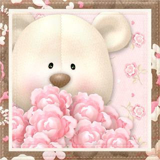 Bears with Roses and Hearts Clip Art.