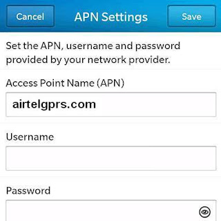 Airtel India Blackberry 10 APN Settings: Airtel India Blackberry 10 APN Settings: