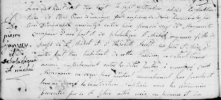 Pierre Janvry dit Belair 1818 marriage record