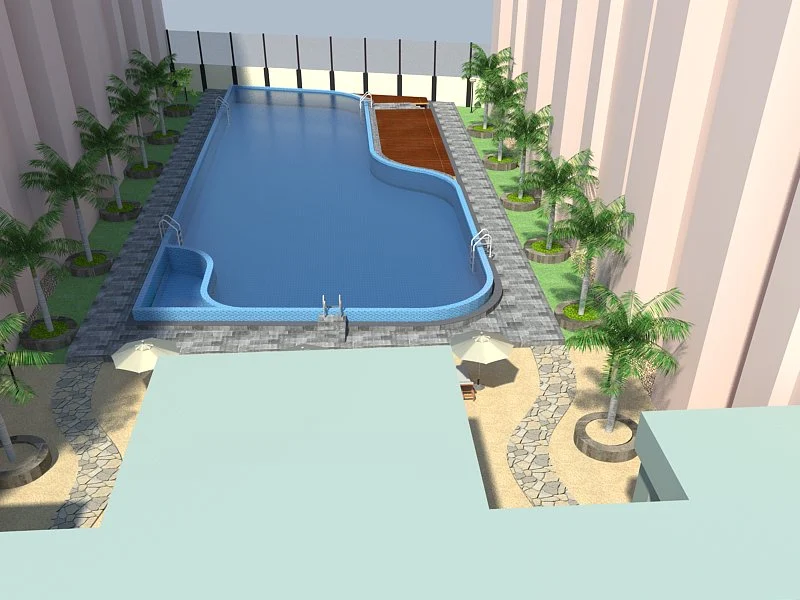 Fatih Studio -- Parta San Jaya: Desain Kolam renang Core Hotel