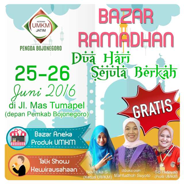 Bazar Ramadhan UMKM Bojonegoro Sabtu Minggu 25 - 26 Juni di Alun Alun Bojonegoro Bazar Ramadhan UMKM Bojonegoro Sabtu Minggu 25 - 26 Juni di Alun Alun Bojonegoro