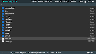 ニンテンドースイッチ NSP→XCI変換、NSPインストール、XCI&NSP展開、ファイルブラウザなど本体のみで行えるdOPUS紹介