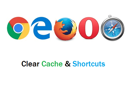 Clear cache and shortcuts