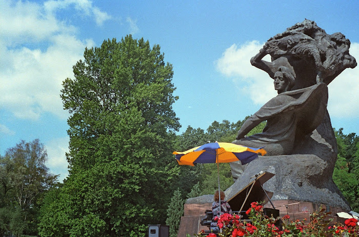 Varsovie, parc Lazienki, Chopin, © L. Gigout, 1990