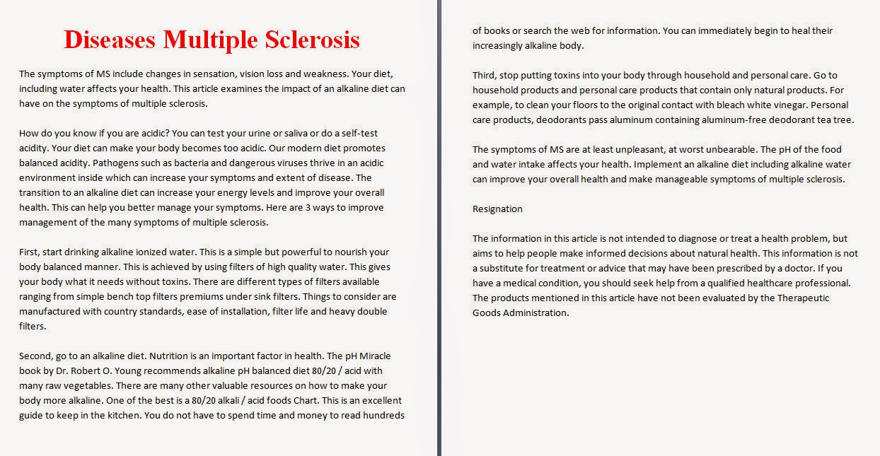 Multiple sclerosis essay