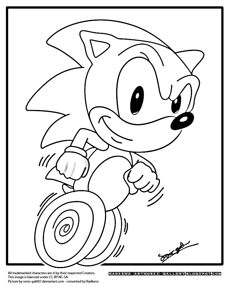 Radkenz Artworks Gallery Running Sonic The Hedgehog Coloring Page Radkenz Artworks Gallery Running Sonic The Hedgehog Coloring Page