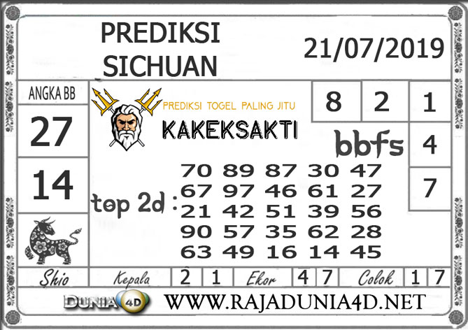 Prediksi Togel “SICHUAN” DUNIA4D 21 JULI 2019 Prediksi Togel “SICHUAN” DUNIA4D 21 JULI 2019