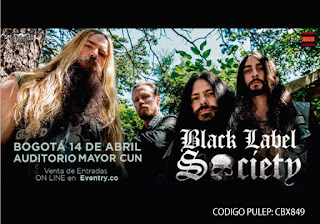 Concierto de Black Label Society en Bogotá 2019