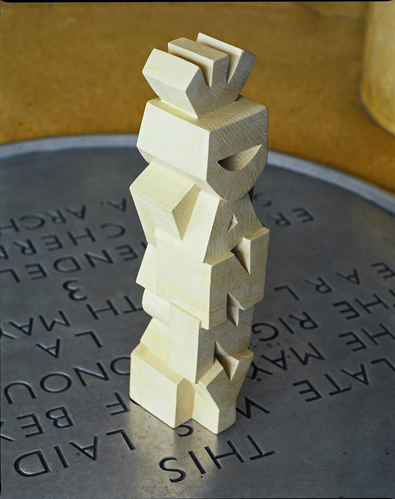 The Love Monolith © Concrete Editions, Gary Breeze, letter cutter, sculptor, De La Warr Pavilion,West Dean College, Beehive Yard,Caen limestone
