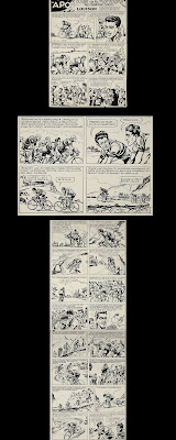  Planches de Pellos sur Bobet et Lazaridès, dans le n° 28 de Coeurs vaillants en 1956.