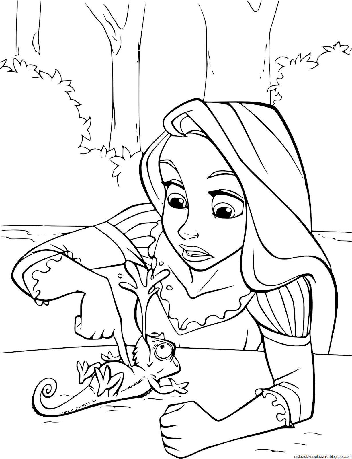 Рапунцель Раскраска Для Детей