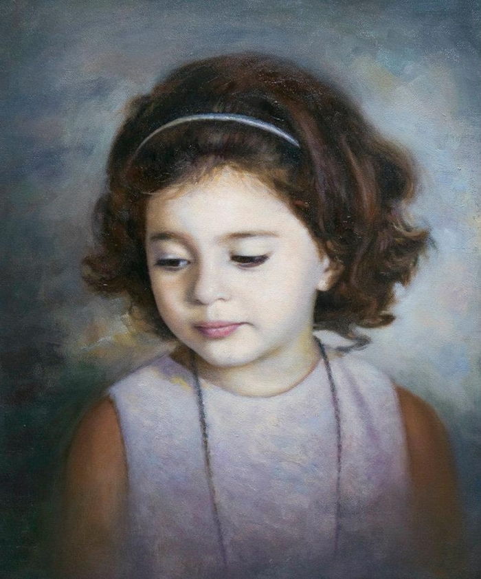 Children in art | Odysseas Oikonomou 1967 | Albanian-Born Greek Portrait painter 