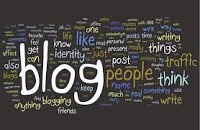 The word Blog surrounded by related words in a word cloud